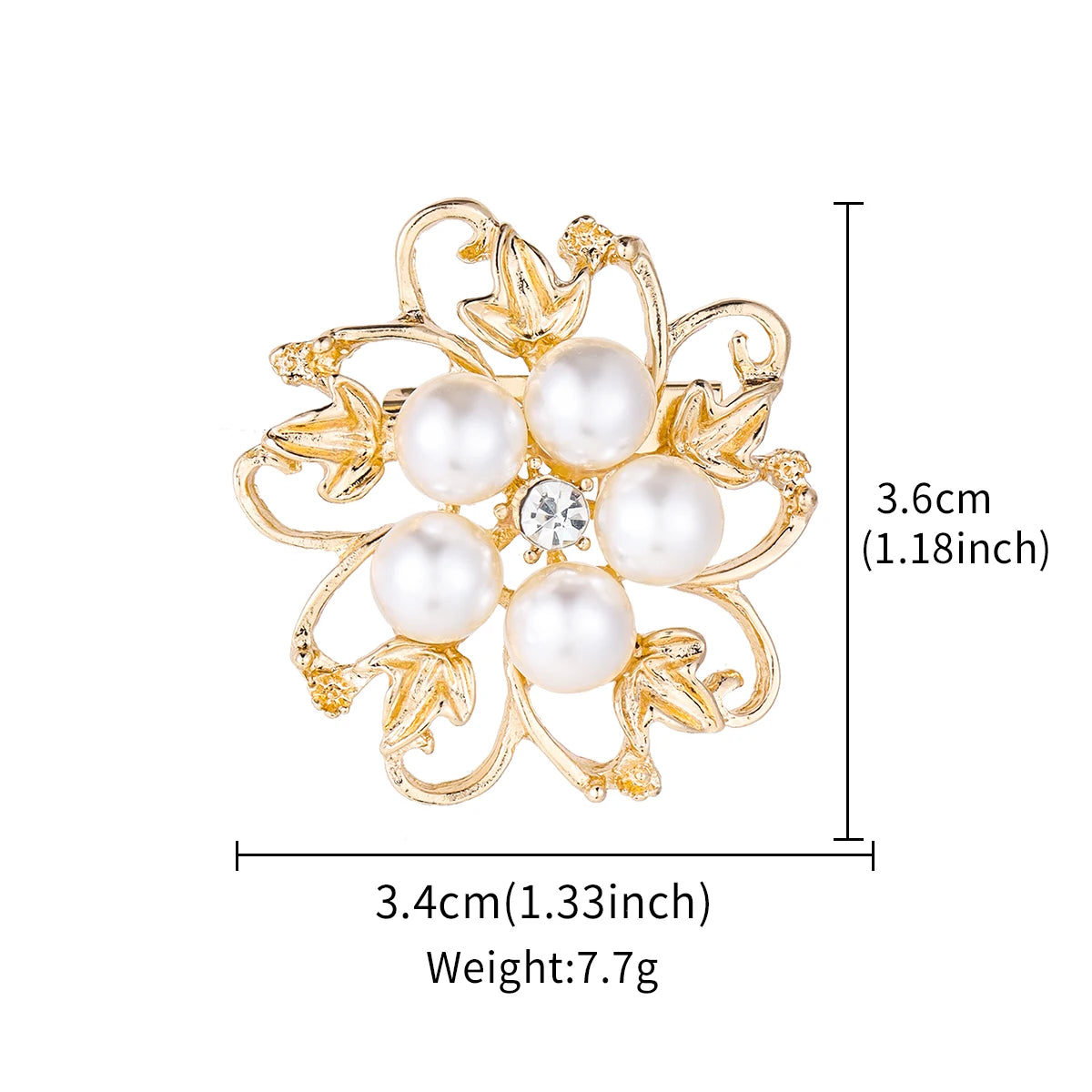 Élise Floral Brooch – Gold & Pearl