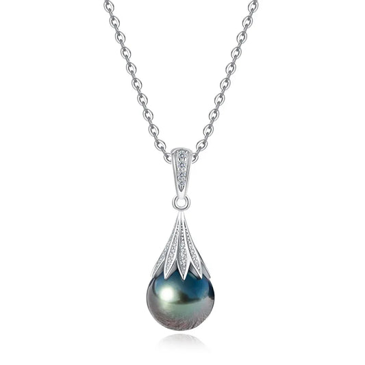 Ocean Noir – Tahitian Black Pearl in 925 Sterling Silver Pendant