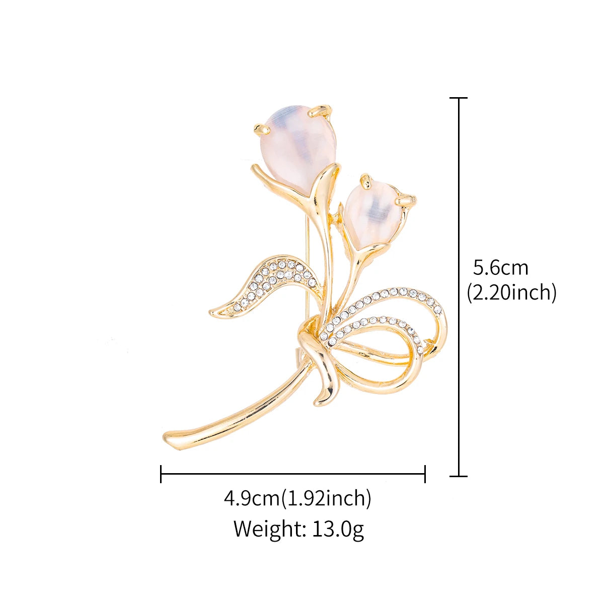 VELORÉ Fleur Brooch – Gold Crystal Bloom