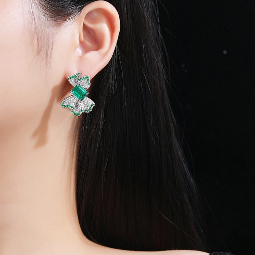 Emerald Stud Earrings — Éclat in 925 Sterling Silver