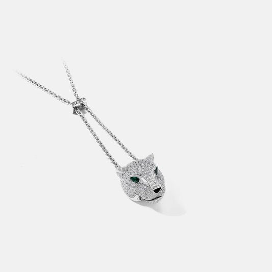 Panther Head Necklace in 925 Sterling Silver