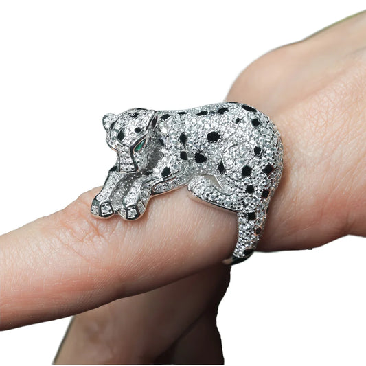 Panther Pavé Ring in 925 Sterling Silver
