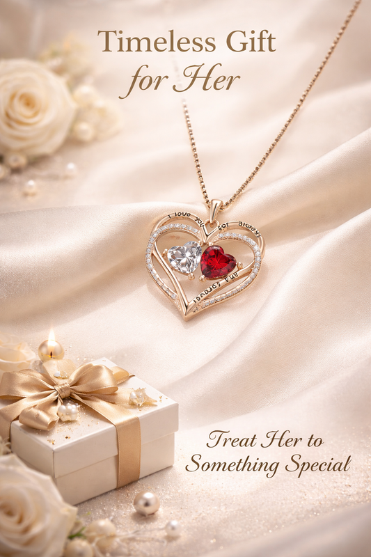 Cœur Lié - Double Heart Embrace Silver Necklace