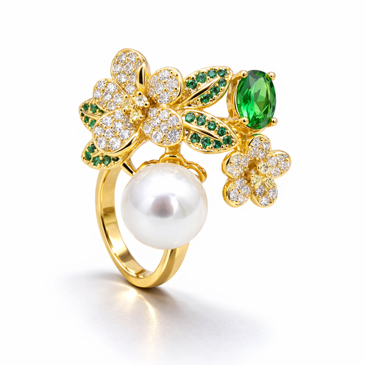 Eternal Blossom Pearl Ring in 925 Sterling Silver
