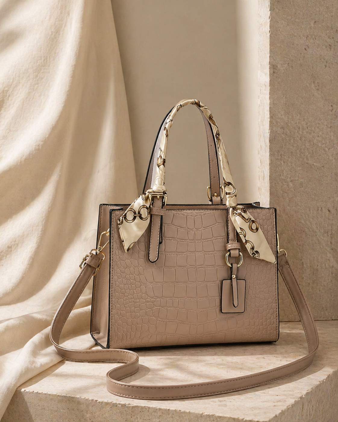 Crocodile Pattern Handbag - PU