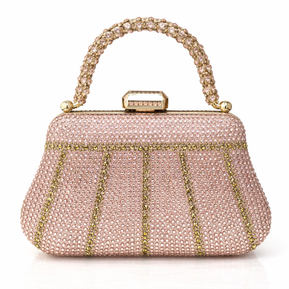 Émeraude Royale – Crystal Evening Clutch with Sculpted Handle