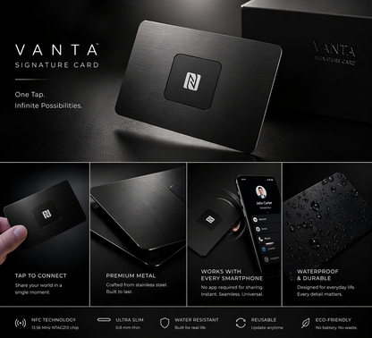 VANTA™ Signature Metal Card — NFC Digital Business Card