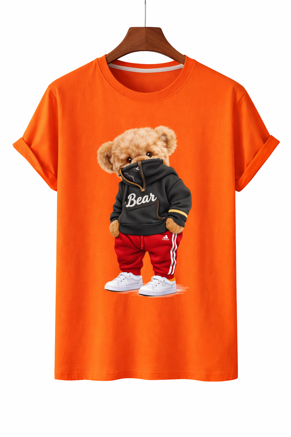 Bear Print Tee Relaxed Cotton T-Shirt