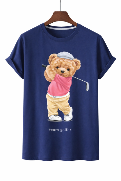 Bear Print Tee Relaxed Cotton T-Shirt