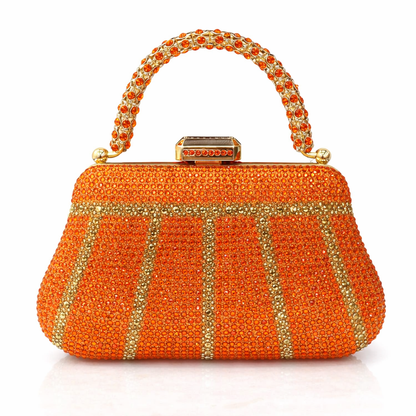 Émeraude Royale – Crystal Evening Clutch with Sculpted Handle