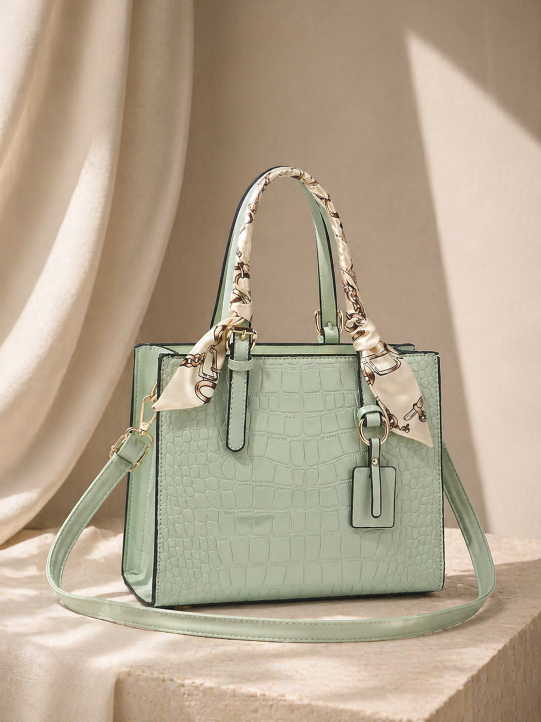 Crocodile Pattern Handbag - PU