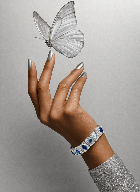 Azure Éclat Bracelet in 925 Sterling Silver with Blue Spinel