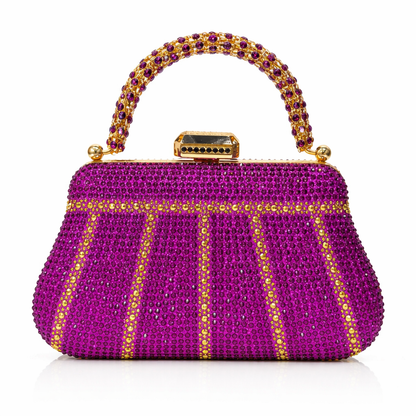 Émeraude Royale – Crystal Evening Clutch with Sculpted Handle