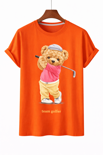 Bear Print Tee Relaxed Cotton T-Shirt