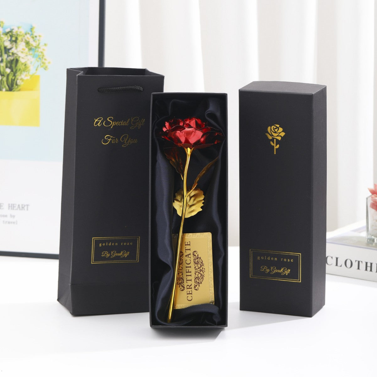 Rose Éternelle – Gold Foil Rose Gift