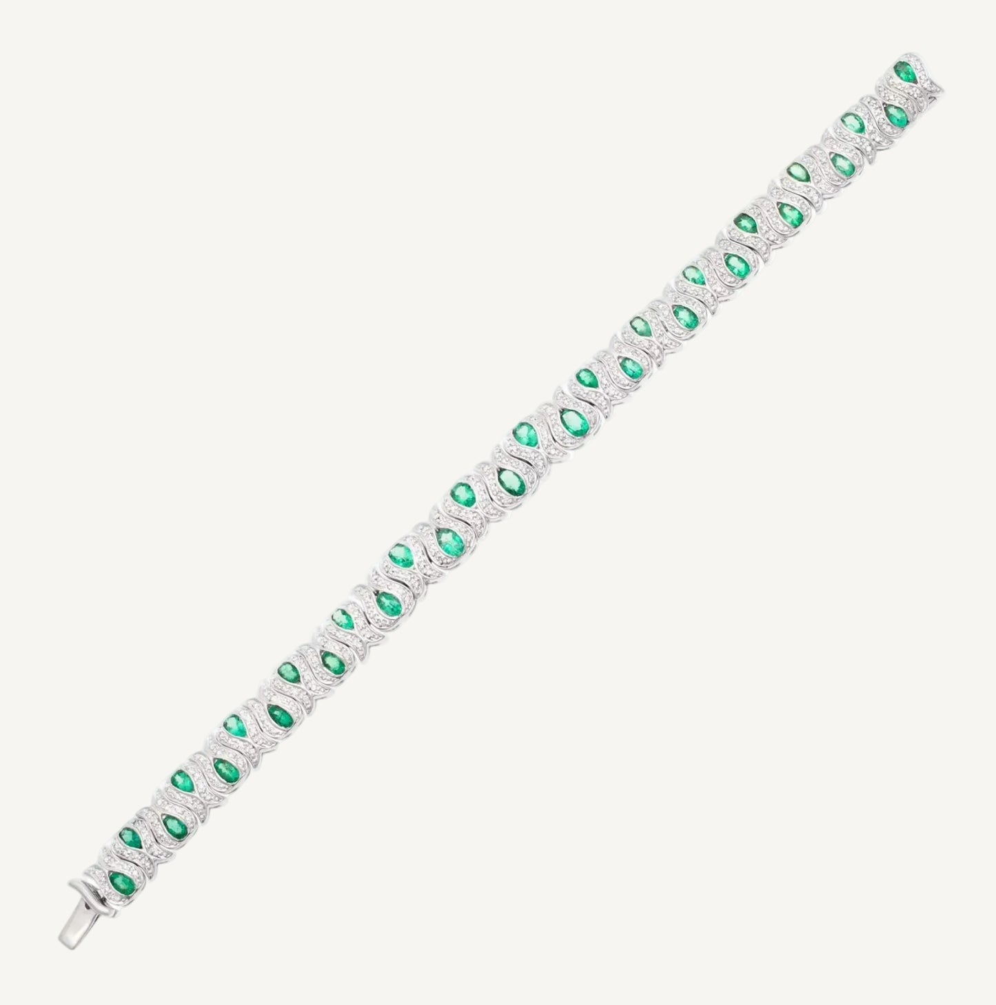Émeraude Sculpté Bracelet – 925 Sterling Silver