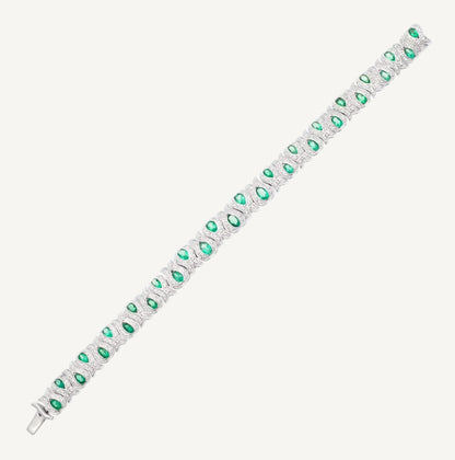 Émeraude Sculpté Bracelet – 925 Sterling Silver