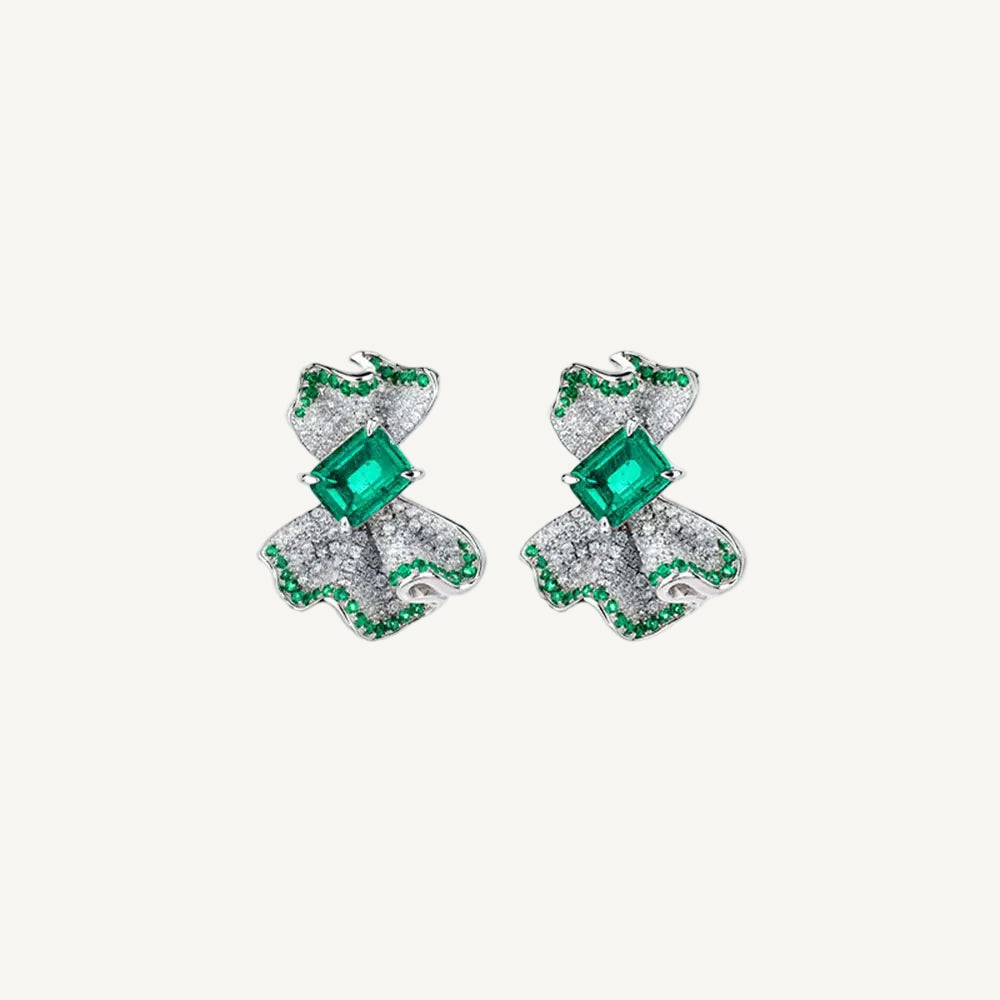 Emerald Stud Earrings — Éclat in 925 Sterling Silver