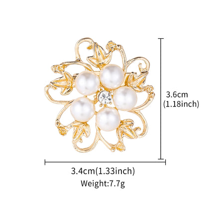 Élise Floral Brooch – Gold & Pearl