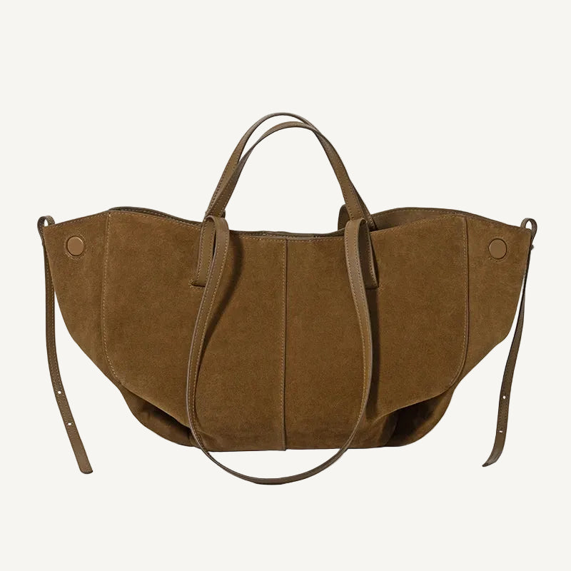 Sélene Suede Structured Shoulder Tote Bag