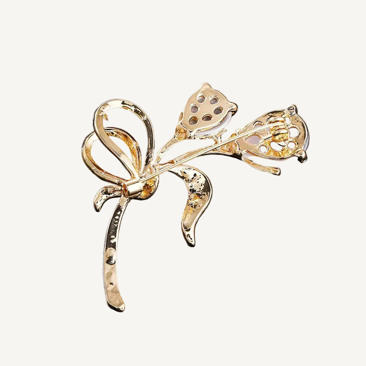 VELORÉ Fleur Brooch – Gold Crystal Bloom
