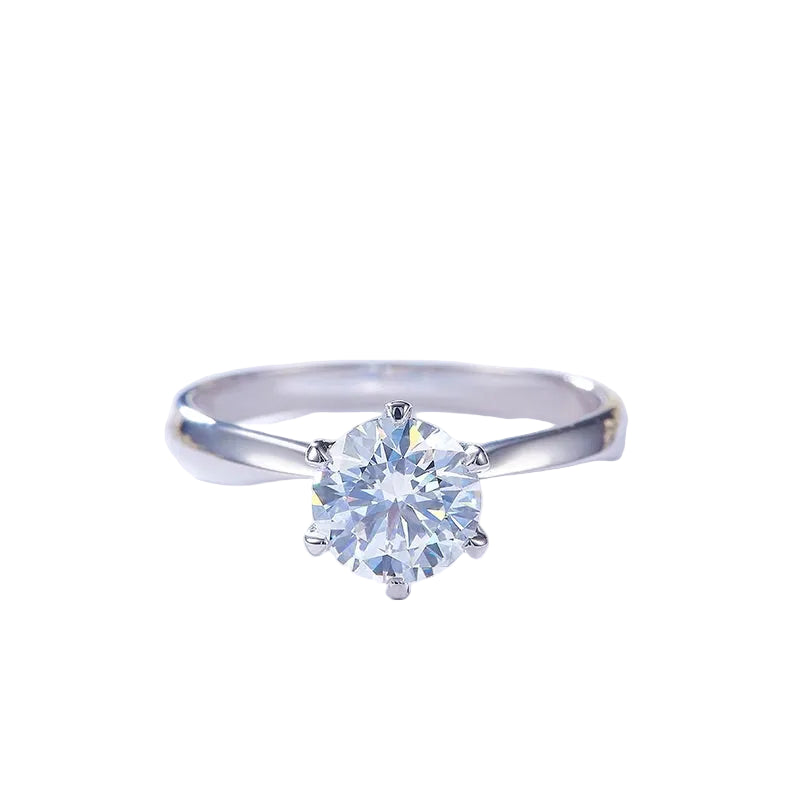 Classic Moissanite Solitaire Ring – Timeless Elegance