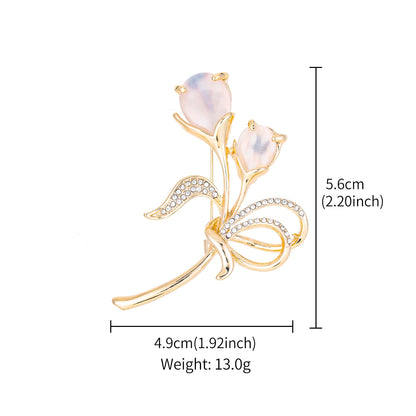 VELORÉ Fleur Brooch – Gold Crystal Bloom