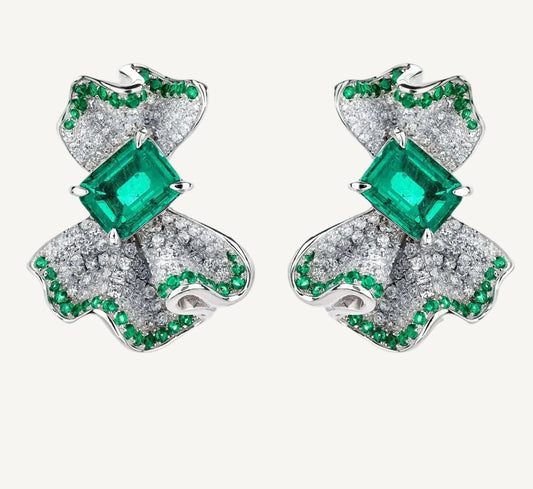Emerald Stud Earrings — Éclat in 925 Sterling Silver