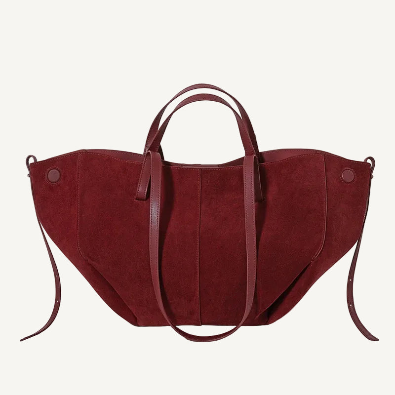 Sélene Suede Structured Shoulder Tote Bag