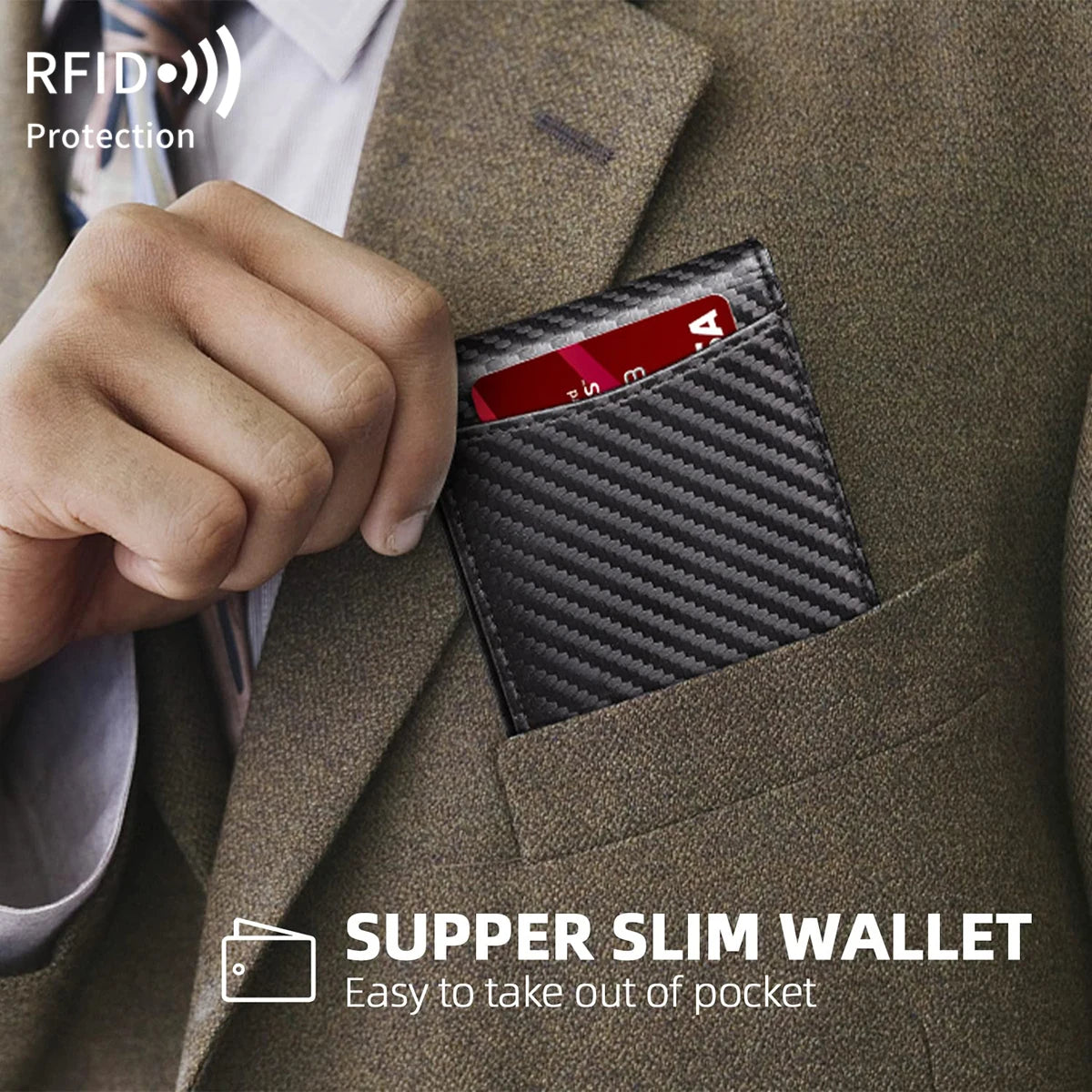 VELORÉ Carbon Wallet — Slim RFID Card Holder
