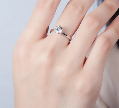 Classic Moissanite Solitaire Ring – Timeless Elegance