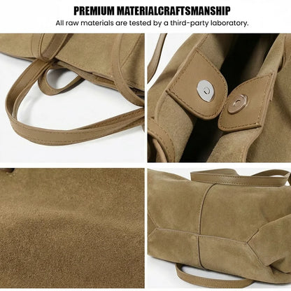 Sélene Suede Structured Shoulder Tote Bag