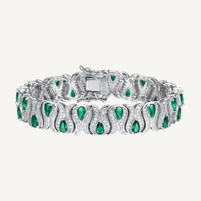 Émeraude Sculpté Bracelet – 925 Sterling Silver