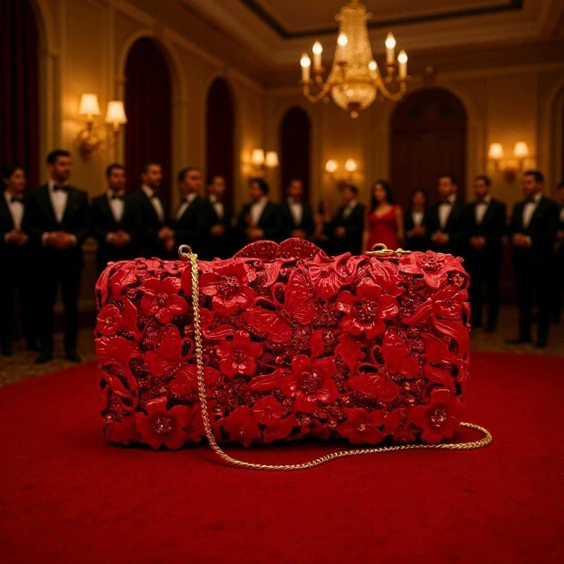 Rouge Éclat — Couture Evening Clutch