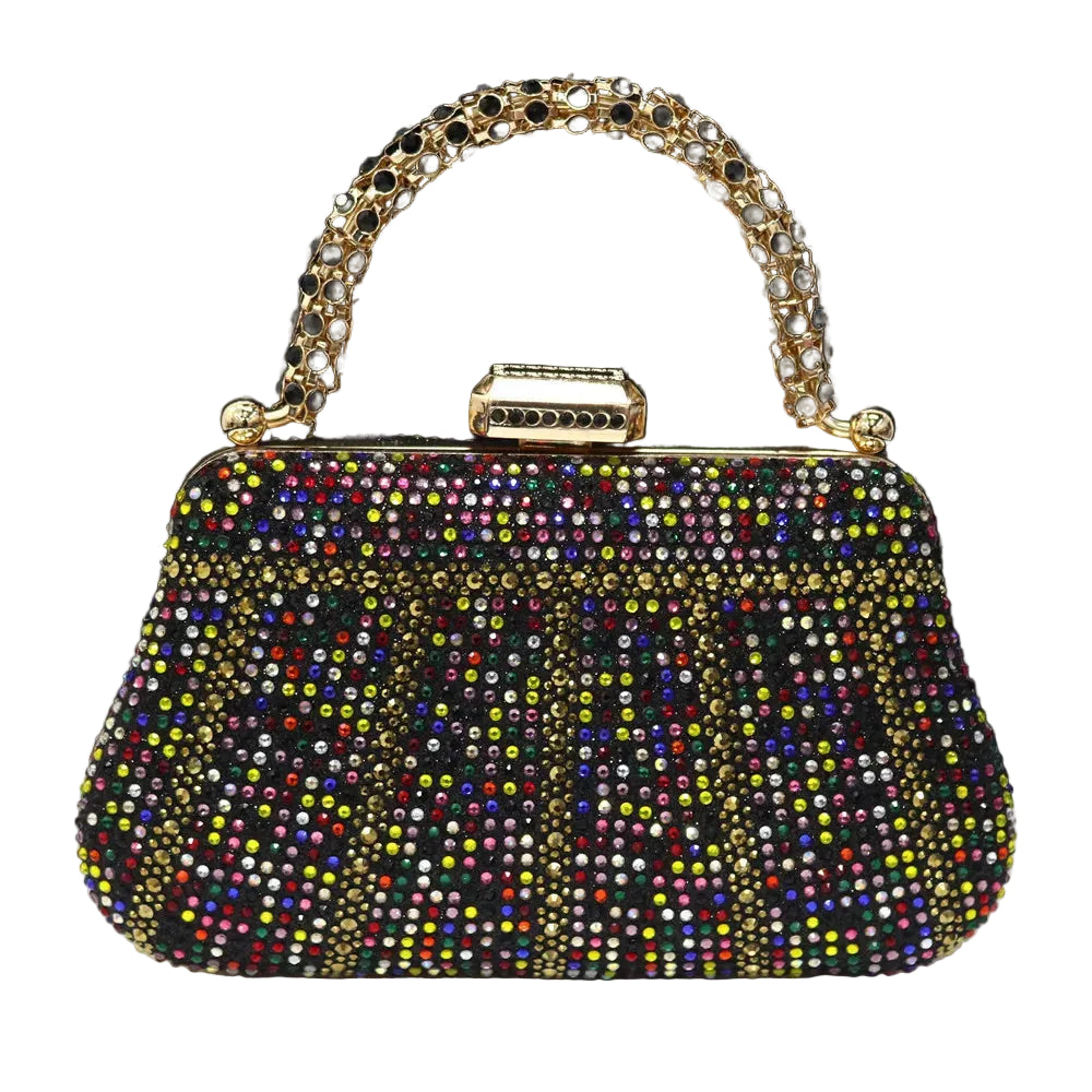 Émeraude Royale – Crystal Evening Clutch with Sculpted Handle