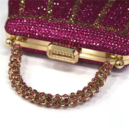 Émeraude Royale – Crystal Evening Clutch with Sculpted Handle