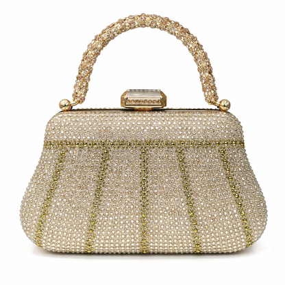 Émeraude Royale – Crystal Evening Clutch with Sculpted Handle
