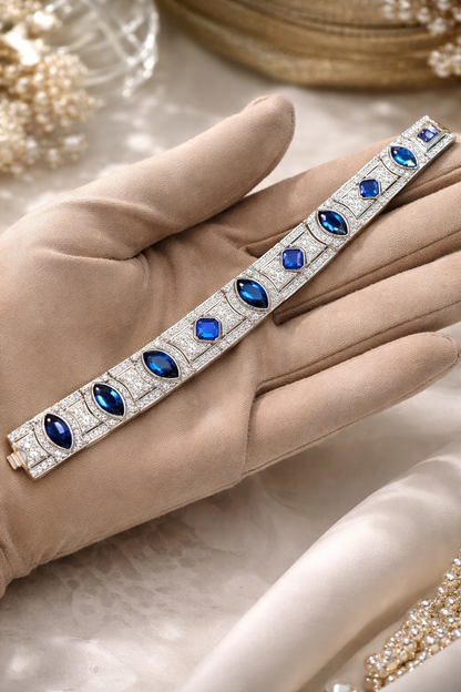 Azure Éclat Bracelet – 925 Sterling Silver & Blue Spinel