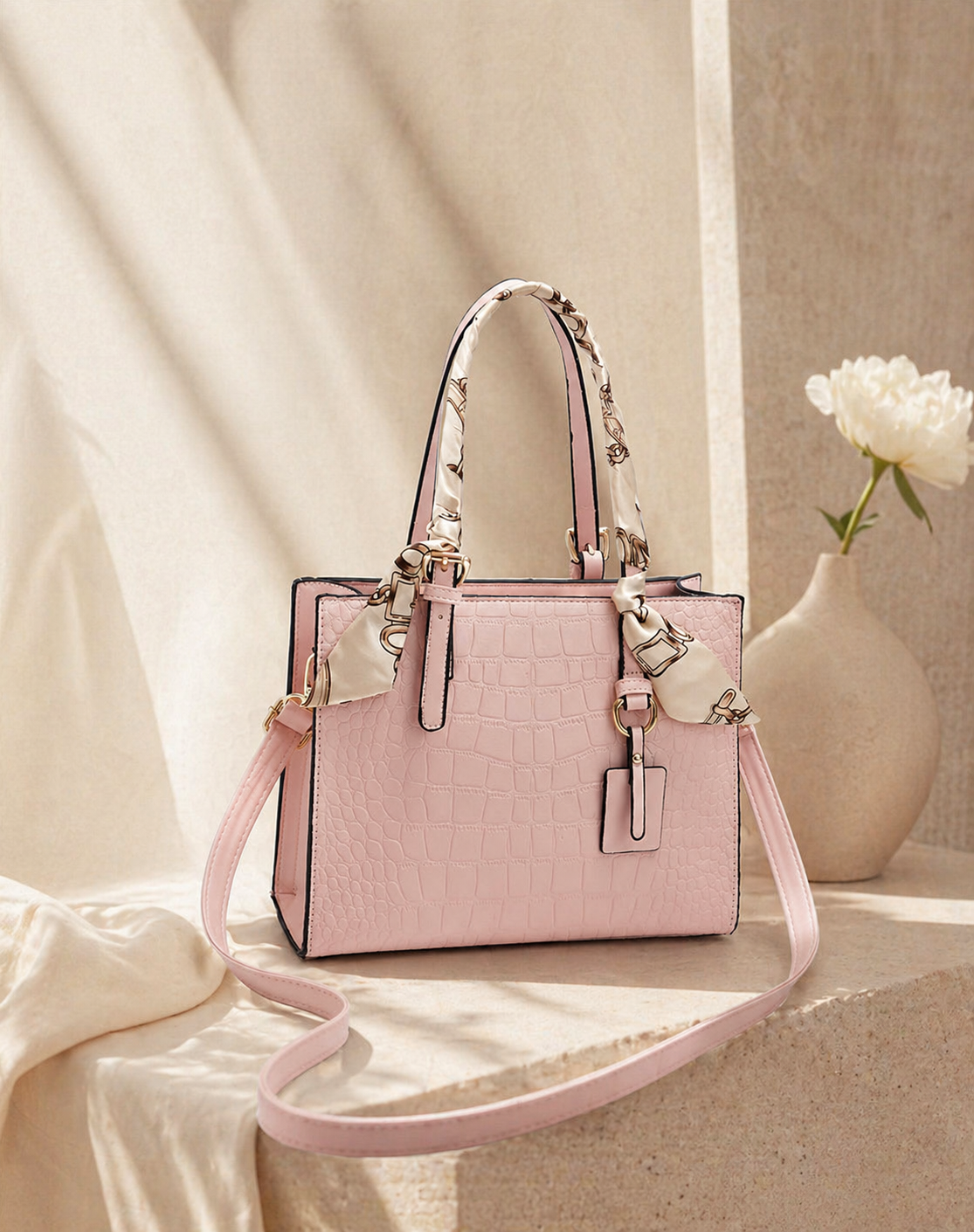 Crocodile Pattern Handbag - PU