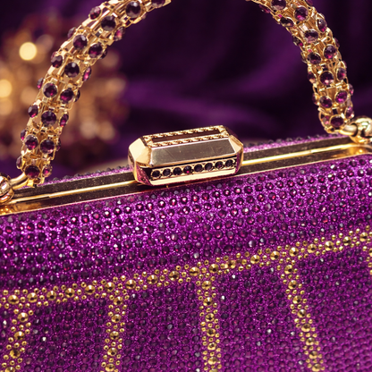 Émeraude Royale – Crystal Evening Clutch with Sculpted Handle