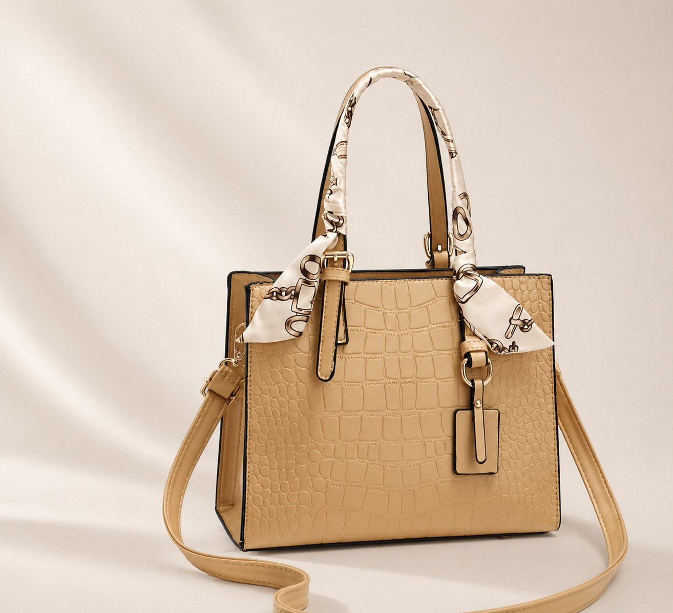 Crocodile Pattern Handbag - PU