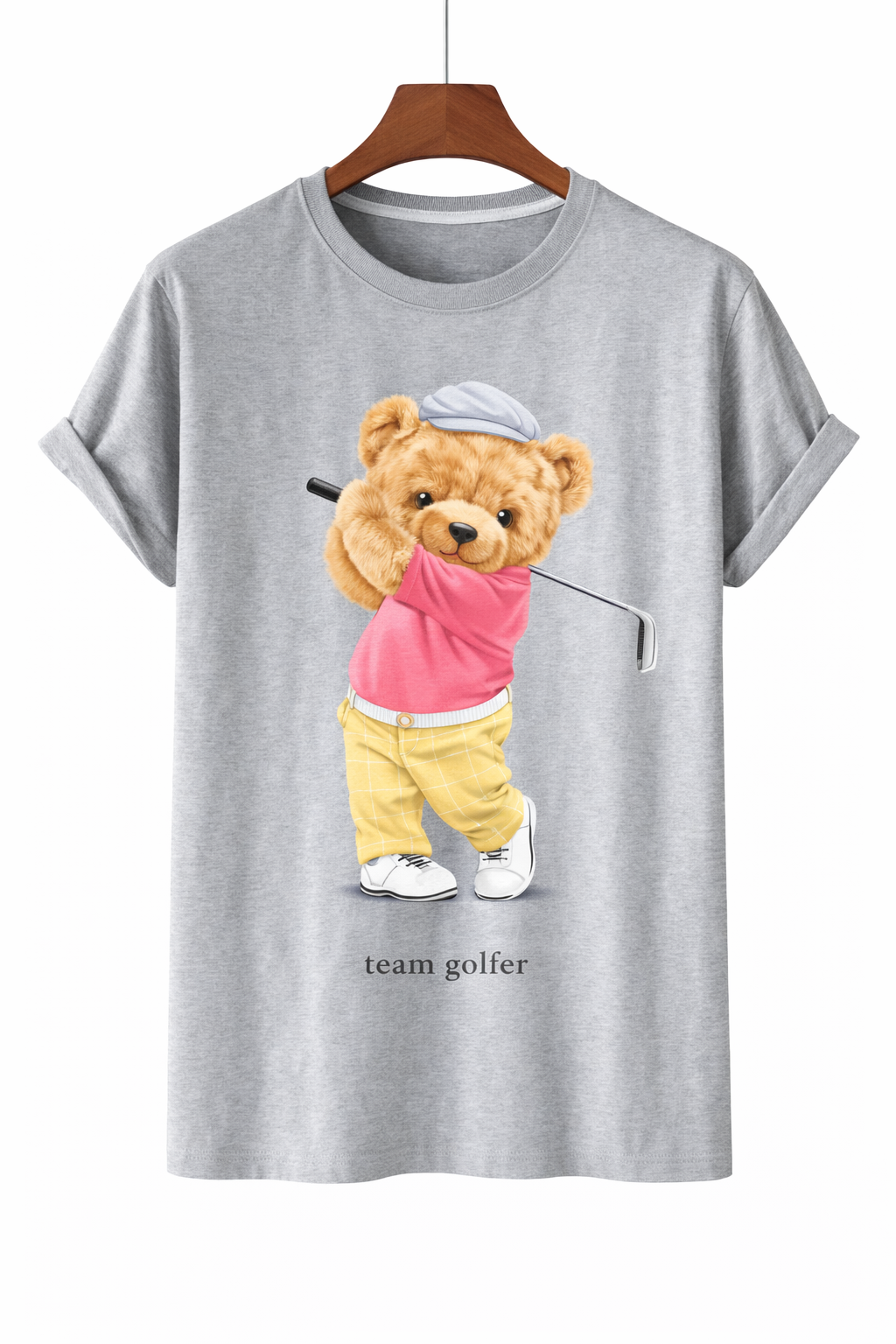 Bear Print Tee Relaxed Cotton T-Shirt