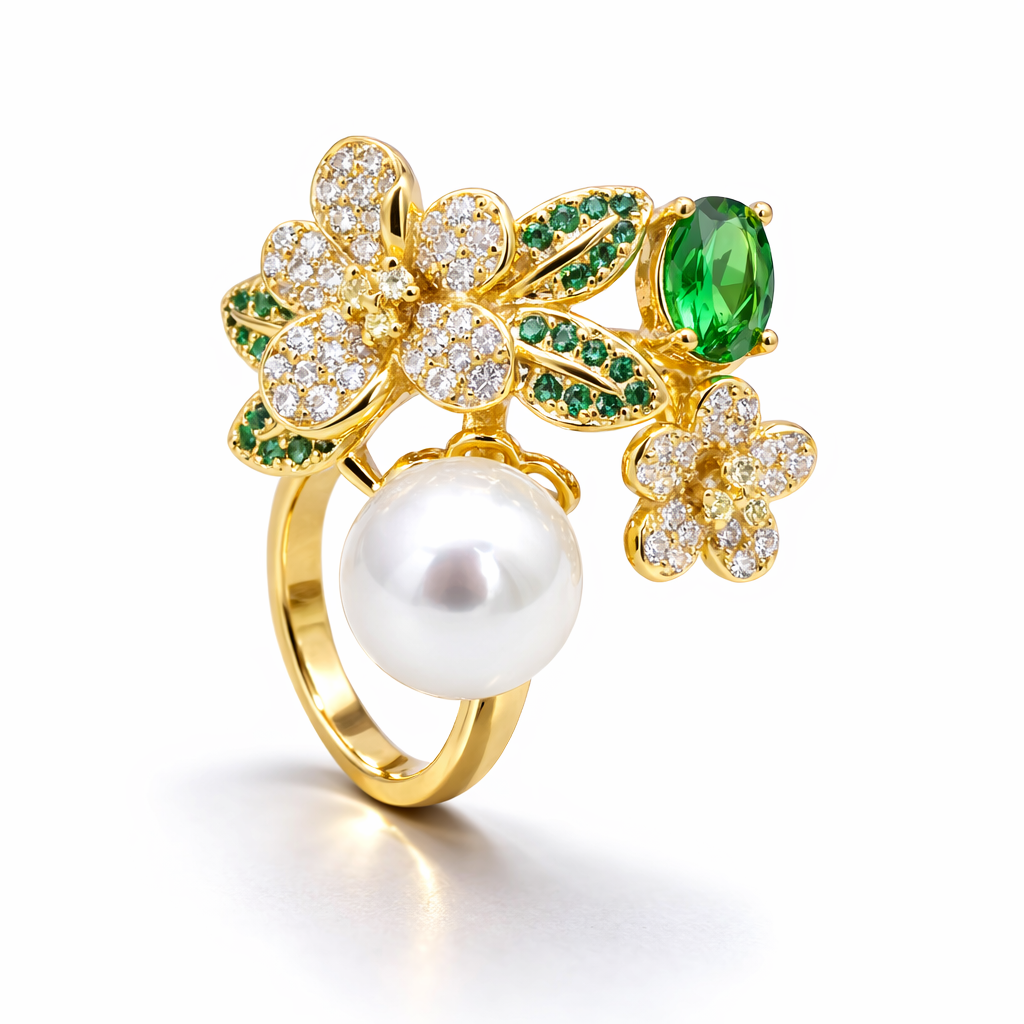 Eternal Blossom Pearl Ring in 925 Sterling Silver